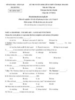 Tải Đề thi tuyển sinh vào lớp 10 THPT môn Tiếng Anh tỉnh Hải Dương năm học 2014 - 2015 - Đề thi vào lớp 10 môn Tiếng Anh có đáp án