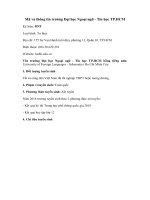 Tải Mã và thông tin trường Đại học Ngoại ngữ - Tin học TP.HCM - Những điều cần biết về tuyển sinh Đại học