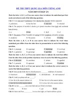 Tải Đề thi thử THPT Quốc Gia lần 2 năm 2019 môn Tiếng Anh trường THPT Thuận Thành 1 - Đề thi Tiếng Anh THPT Quốc Gia năm 2019 có đáp án