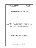 Năng lực công chức văn phòng thống kê cấp xã trên địa bàn thành phố thủ dầu một, tỉnh bình dương 