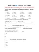 Tải Bài tập Unit 4 lớp 7 nâng cao: Music and Arts - Bài tập Tiếng Anh lớp 7 Unit 4 có đáp án