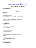 Tải Giáo án Tiếng Anh lớp 1 Tuần 10 sách Macmillan - Giáo án môn tiếng Anh lớp 1 theo tuần