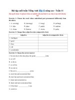 Tải Bài tập cuối tuần Tiếng Anh lớp 6 nâng cao - Tuần 11 - Phiếu bài tập cuối tuần Tiếng Anh lớp 6 tuần 11 có đáp án