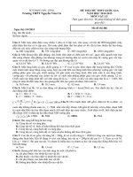 Tải Đề thi thử THPT Quốc gia môn Vật lý năm 2015 trường THPT Nguyễn Văn Cừ, Bắc Ninh - Đề thi thử đại học môn Vật lý năm 2016 có đáp án