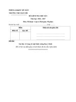 Tải Đề thi học kì 1 môn Mỹ thuật lớp 6 trường THCS Bản Díu, Hà Giang năm học 2016 - 2017 - Đề kiểm tra Mỹ Thuật lớp 6 có đáp án