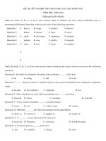 Tải Đề thi minh họa và đáp án kỳ thi tốt nghiệp THPT môn tiếng Anh năm 2009 - 2010 - Đề thi tốt nghiệp THPT minh họa của Cục Khảo thí năm học 2009 - 2010 có đáp án