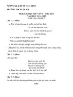 phòng gd  đt tp nam địnhtrường thcs lộc hạđề kiểm tra ngữ văn 6 – học kì iinăm học 2014  2015