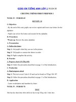 Tải Giáo án Tiếng Anh lớp 1 Tuần 35 sách First Friends 1 - Giáo án môn tiếng Anh lớp 1 theo tuần