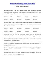 Tải Đề thi thử tốt nghiệp THPT môn Anh lần 1 tỉnh Ninh Bình năm 2020 - Đề thi tiếng Anh THPT Quốc Gia 2020 có đáp án