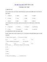Tải Đề ôn thi vào lớp 10 môn Tiếng Anh năm học 2019 - 2020 số 3 - Đề thi tuyển sinh lớp 10 môn Anh có đáp án