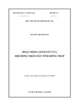 Hoạt động giám sát của hội đồng nhân dân tỉnh đồng tháp 
