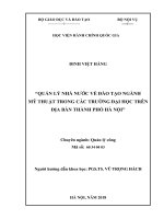 Quản lý nhà nước về đào tạo ngành mỹ thuật trong các trường đại học trên địa bàn thành phố hà nội 
