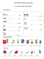 Tải Bài tập từ vựng tiếng Anh lớp 1 năm 2019 - 2020 - Ôn tập tiếng Anh lớp 1 có đáp án