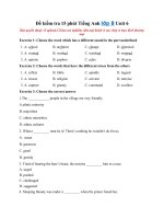 Tải Đề kiểm tra 15 phút Tiếng Anh lớp 8 Unit 6 - Đề thi Tiếng Anh lớp 8 Thí điểm Unit 6 có đáp án