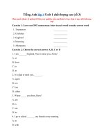 Tải Tiếng Anh lớp 4 Unit 1 chất lượng cao (số 3) - Tổng hợp bài tập Unit 1 tiếng Anh lớp 4 có đáp án