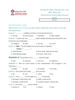 Tải Đề thi thử THPT Quốc gia năm 2016 môn Tiếng Anh trường THCS & THPT Đông Du, Đắk Lắk (Lần 2) - Đề thi thử Đại học môn Tiếng Anh năm 2016