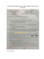 Tải Đề thi học kì 2 lớp 9 môn Toán Trường THCS Nguyễn Du, Quận 1 năm học 2019 - 2020 - Đề kiểm tra HK 2 lớp 9 môn Toán