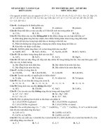 Tải Đáp án đề thi thử THPT Quốc gia môn Hóa học năm 2019 Sở GD&ĐT Kiên Giang - Đề minh họa Hóa học 2019