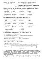Tải Đề thi học kì 2 môn Tiếng Anh lớp 9 năm 2015 tỉnh Quảng Nam - Đề kiểm tra Tiếng Anh học kì 2 lớp 9 có đáp án