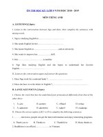 Tải Đề thi học kì 1 lớp 9 môn Tiếng Anh năm học 2018 - 2019 trường THCS Đức Chính - Đề kiểm tra học kì 1 môn Tiếng Anh lớp 9 chương trình mới