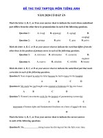Tải Đề thi thử tốt nghiệp THPT lần 1 môn tiếng Anh trường THPT Hoàng Quốc Việt - Đề thi tiếng Anh THPT Quốc Gia 2020 có đáp án