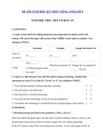 Tải Đề thi học kì 2 lớp 8 môn Tiếng Anh có file nghe năm học 2018 - 2019 số 9 - Đề thi học kì 2 môn Tiếng Anh lớp 8 có đáp án