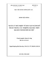 Quản lý nhà nước về đào tạo ngành mỹ thuật trong các trường đại học trên địa bàn thành phố hà nội 