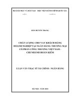 (Luận văn thạc sĩ) chất lượng cho vay khách hàng doanh nghiệp tại ngân hàng thương mại cổ phần công thương việt nam   chi nhánh hoàn kiếm 
