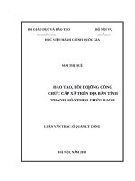 Đào tạo, bồi dưỡng công chức cấp xã trên địa bàn tỉnh thanh hóa theo chức danh 