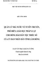 Quản lý nhà nước về tuyên truyền, phổ biến, giáo dục pháp luật cho đồng bào dân tộc thiểu số của UBND tỉnh lâm đồng 