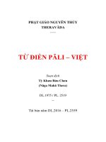 TỪ ĐIỂN PĀLI – VIỆT Soạn dịch Tỳ Khưu Bửu Chơn (Nāga Mahā Thera)