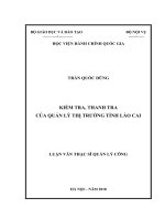 (Luận văn thạc sĩ) kiểm tra, thanh tra của quản lý thị trường tỉnh lào cai 
