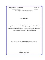 (Luận văn thạc sĩ) quản trị rủi ro tín dụng tại ngân hàng thương mại cổ phần công thương việt nam chi nhánh thành phố nam định 