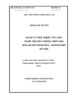 Quản lý nhà nước về làng nghề truyền thống trên địa bàn huyện hoài đức, thành phố hà nội 