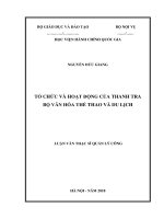 (Luận văn thạc sĩ) tổ chức hoạt động của thanh tra bộ văn hóa thể thao và du lịch 