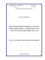 (Luận văn thạc sĩ) phân tích tình hình tài chính của công ty cổ phần khí cụ điện i   vinakip thuộc tổng công ty cổ phần thiết bị điện việt nam 