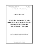 (Luận văn thạc sĩ) chất lượng thanh toán tín dụng chứng từ tại ngân hàng thương mại cổ phần sài gòn thương tín   chi nhánh thừa thiên huế 