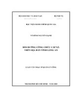 (Luận văn thạc sĩ) bồi dưỡng công chức cấp xã trên địa bàn tỉnh long an 