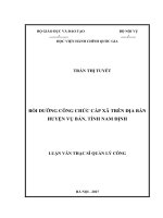 (Luận văn thạc sĩ) bồi dưỡng công chức cấp xã trên địa bàn huyện vụ bản, tỉnh nam định 