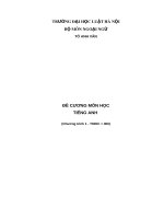 Đề cương môn học Tiếng Anh (Chương trình 1 - TOEIC < 300)