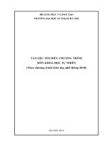 TÀI LIỆU TÌM HIỂU CHƯƠNG TRÌNH MÔN KHOA HỌC TỰ NHIÊN