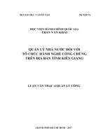 Quản lý nhà nước đối với tổ chức hành nghề công chứng trên địa bàn tỉnh kiên giang 