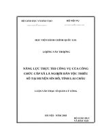Năng lực thực thi công vụ của công chức cấp xã là người dân tộc thiểu số tại huyện sìn hồ, tỉnh lai châu 