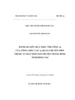 Đánh giá kết quả thực thi công vụ của công chức các cơ quan chuyên môn thuộc uỷ ban nhân dân huyện trảng bom, tỉnh đồng nai 