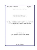 (Luận văn thạc sĩ) văn bản quy phạm pháp luật về quản lý đất đai của bộ tài nguyên và môi trường 