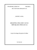 (Luận văn thạc sĩ) bồi dưỡng công chức cấp xã trên địa bàn tỉnh lào cai 
