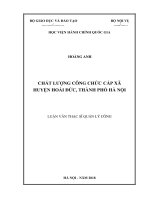 (Luận văn thạc sĩ) chất lượng công chức cấp xã huyện hoài đức, thành phố hà nội 