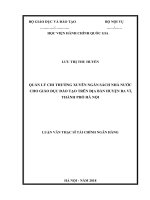 (Luận văn thạc sĩ) quản lý chi thường xuyên ngân sách nhà nước cho giáo dục đào tạo trên địa bàn huyện ba vì, thành phố hà nội 