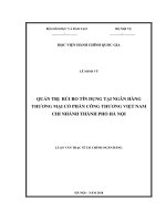 (Luận văn thạc sĩ) quản trị rủi ro tín dụng tại ngân hàng thương mại cổ phần công thương việt nam chi nhánh thành phố hà nội 