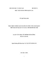 (Luận văn thạc sĩ) thực hiện chính sách người có công với cách mạng trên địa bàn quận cầu giấy, thành phố hà nội 